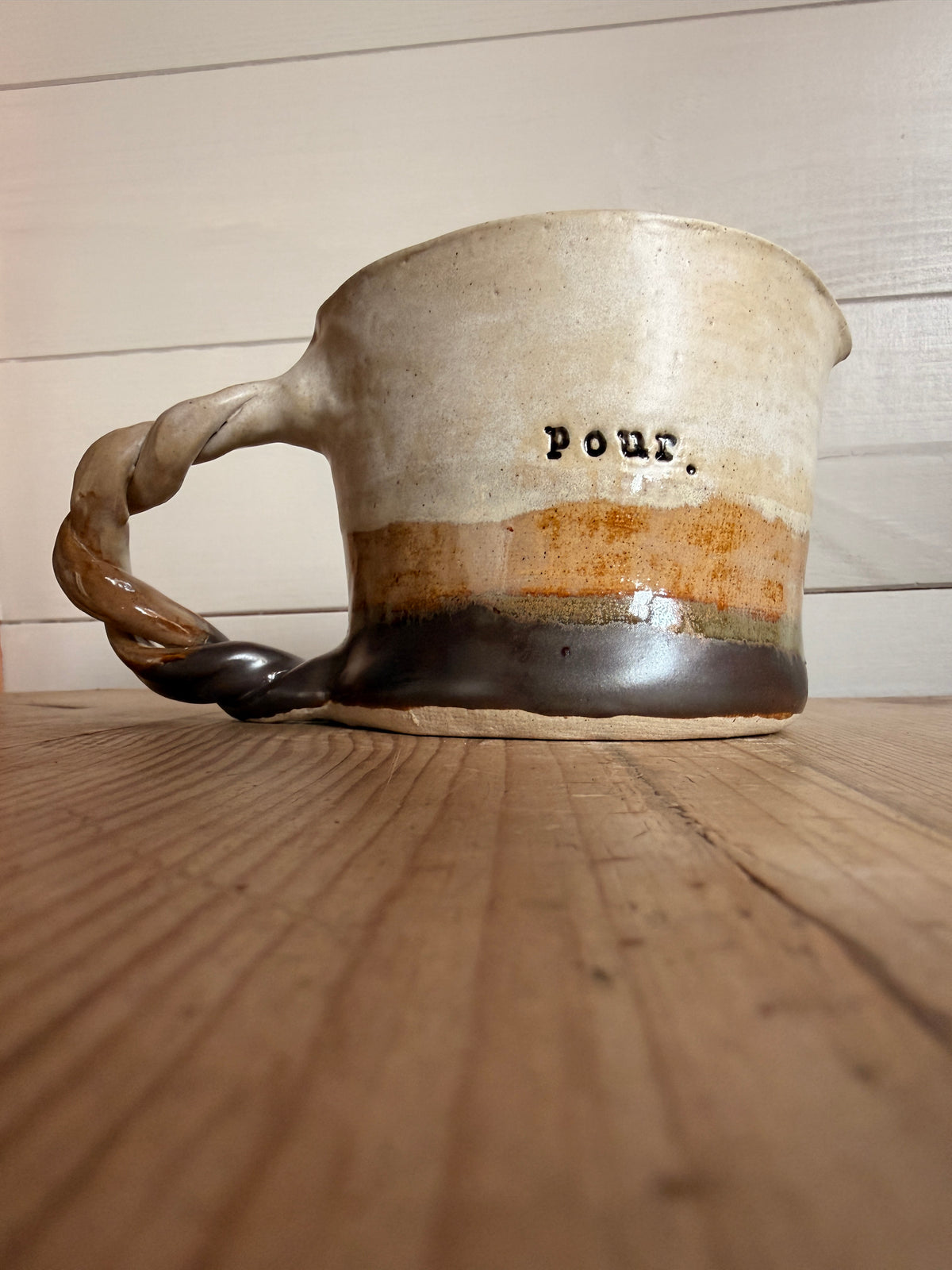 Ceramic Jug Twisted Handle