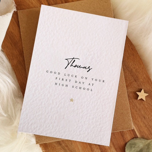 Personalised Good Luck New School Card