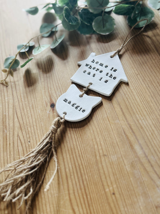 Personalised Pet Wall Hanging, Cat Lover Gift