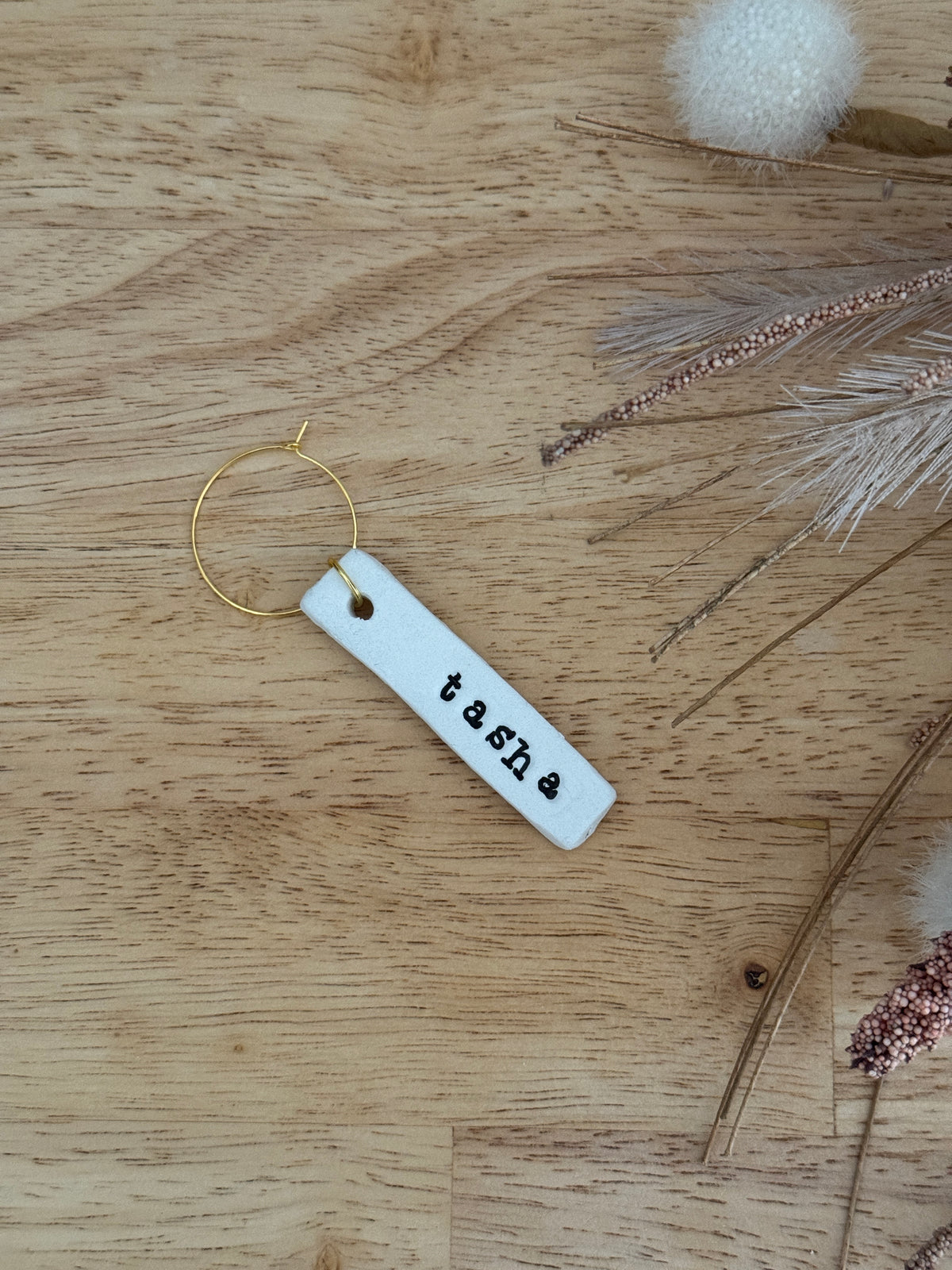 Personalised Wedding Rectangular Wine Glass Charms
