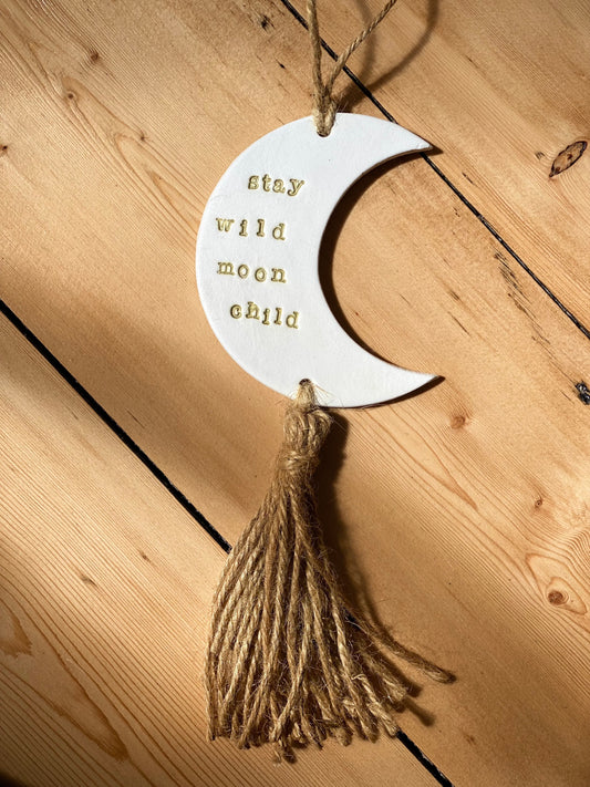 Crescent Moon Tassel Wall Hanging