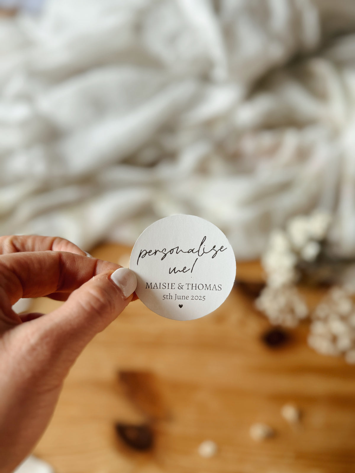 Personalised Wedding Favour Bags, Custom Stickers, Glassine Envelopes
