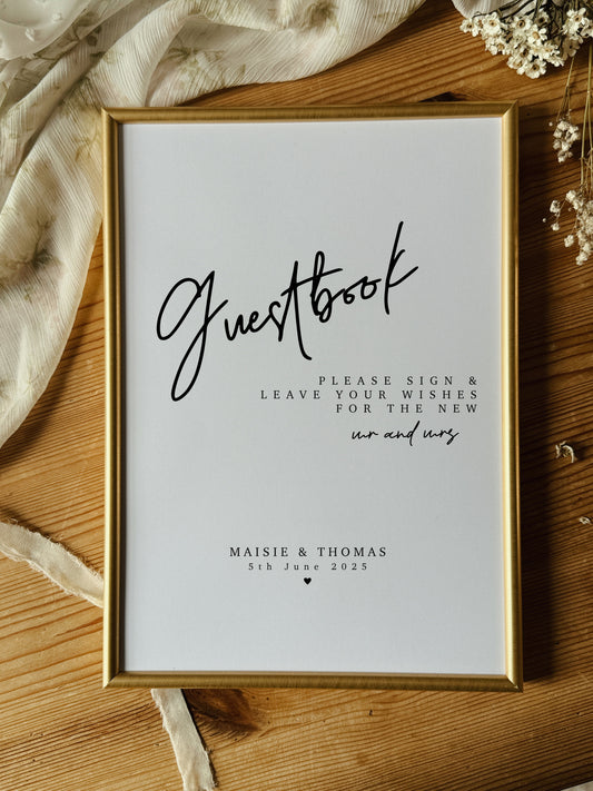 Personalised Guestbook Wedding Sign