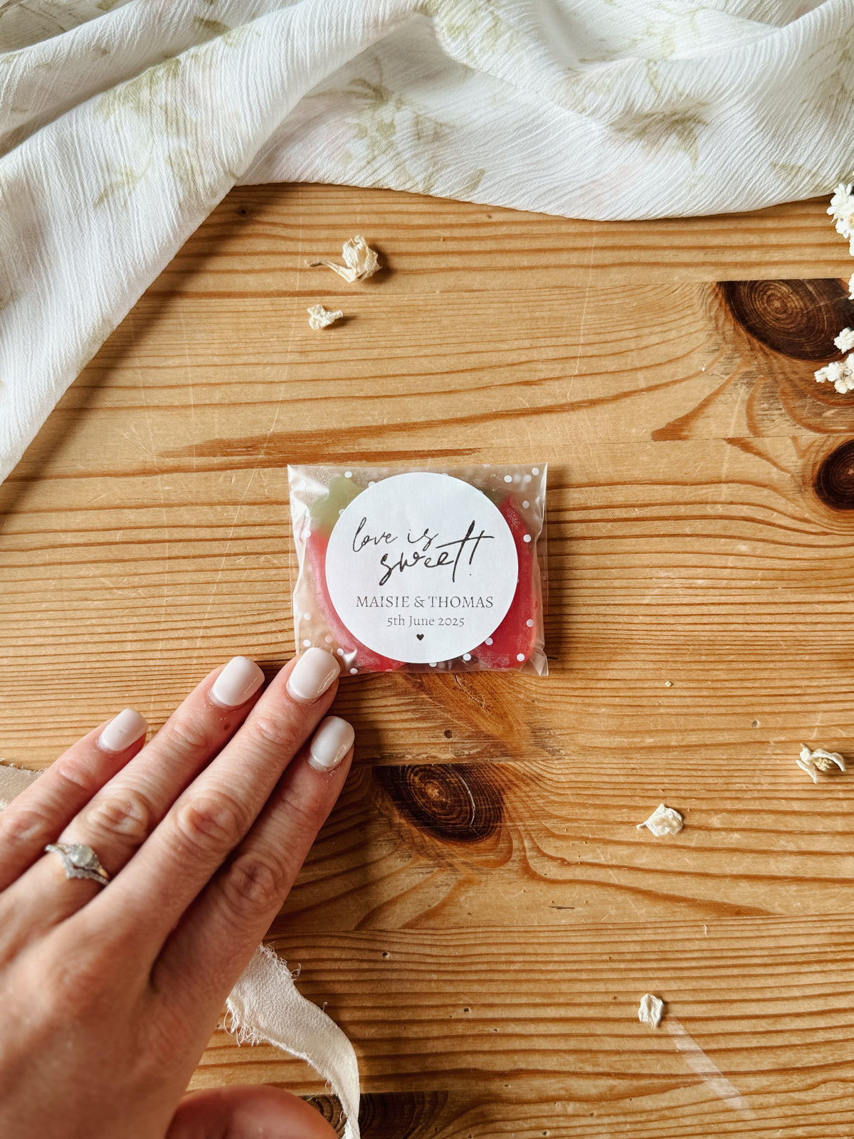 Personalised Wedding Favour Bags with Custom Stickers