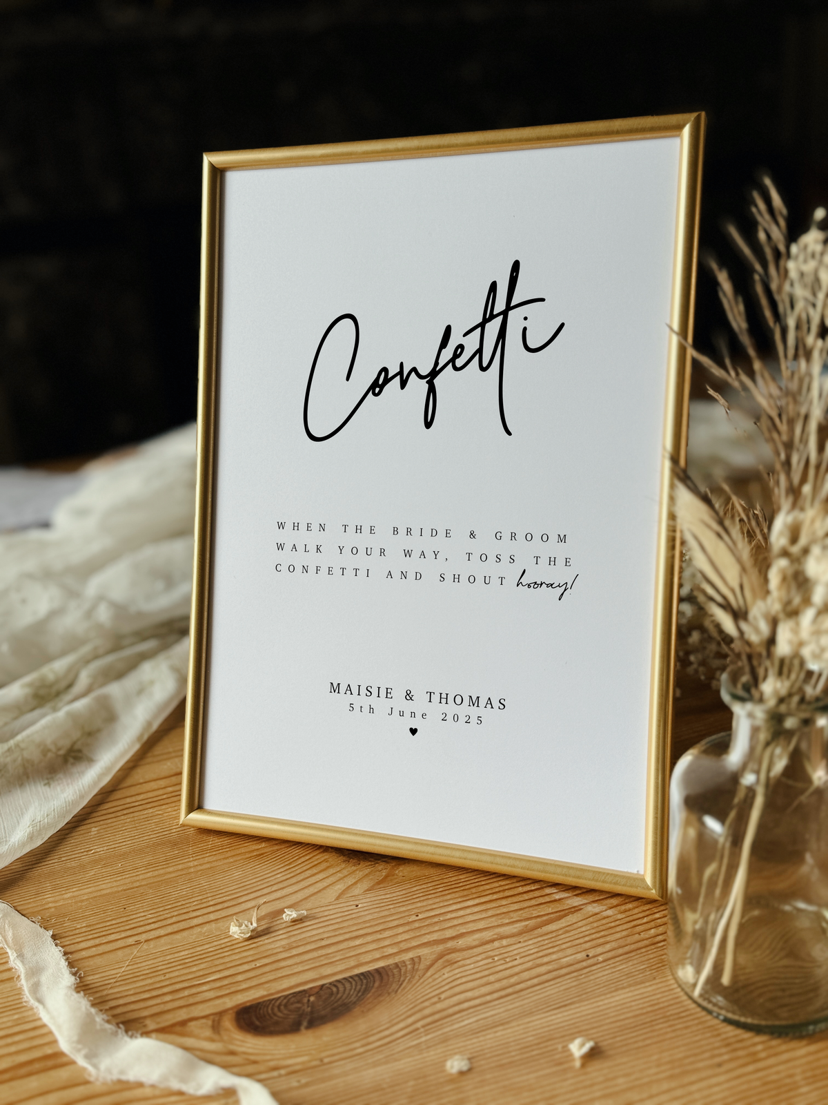 Confetti Wedding Sign Print