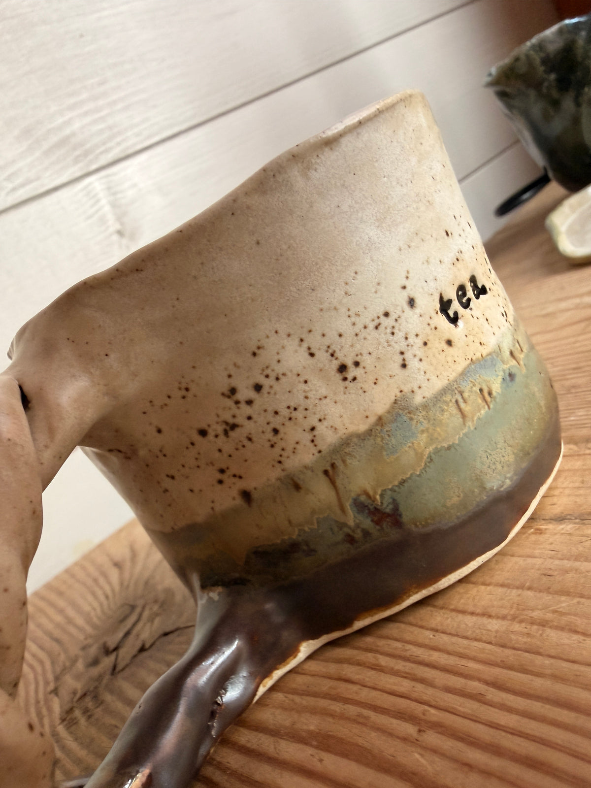 Ceramic Mug Tea etc Twisted Handle