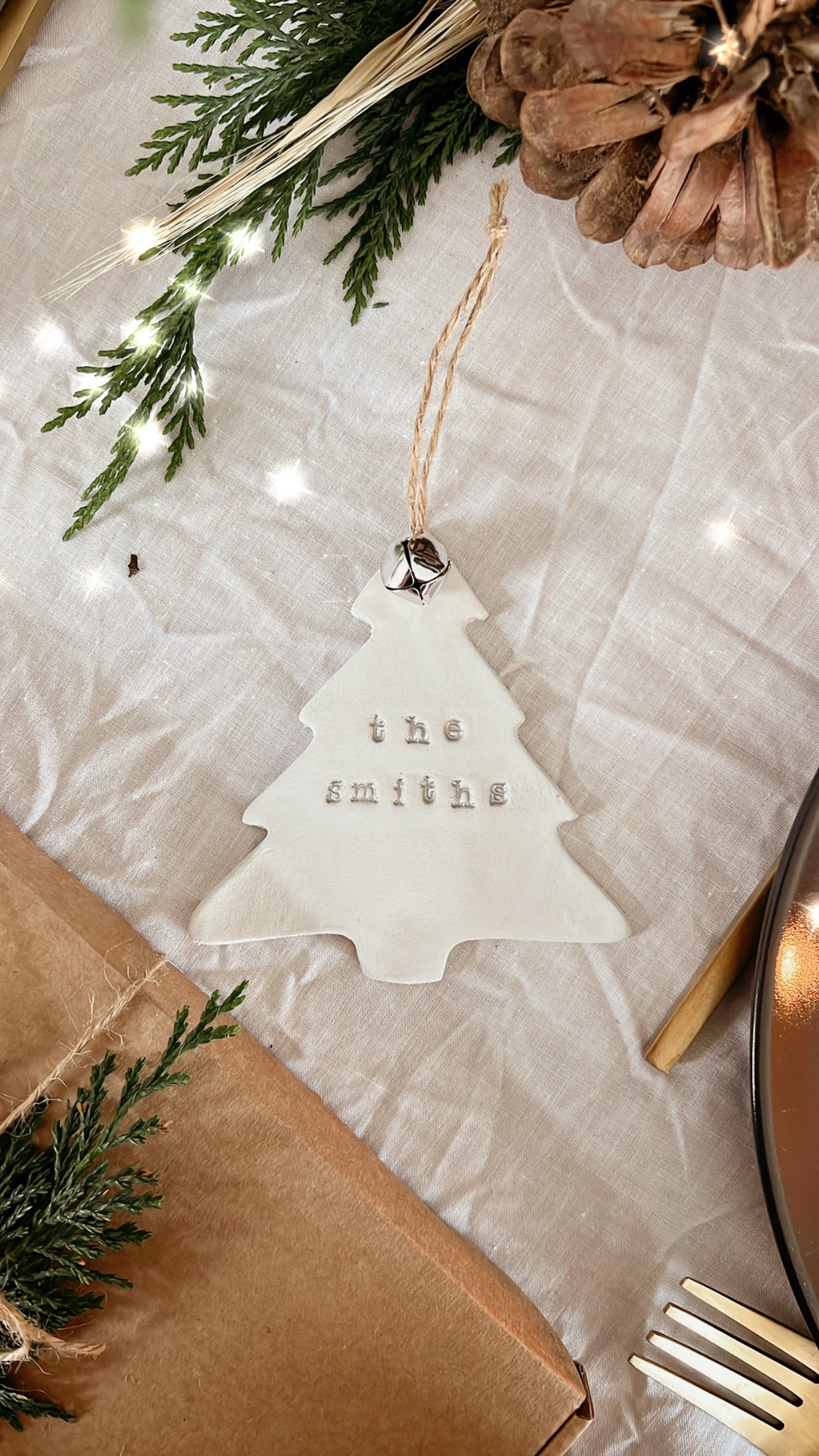 Personalised Christmas Tree Decoration Clay Bauble