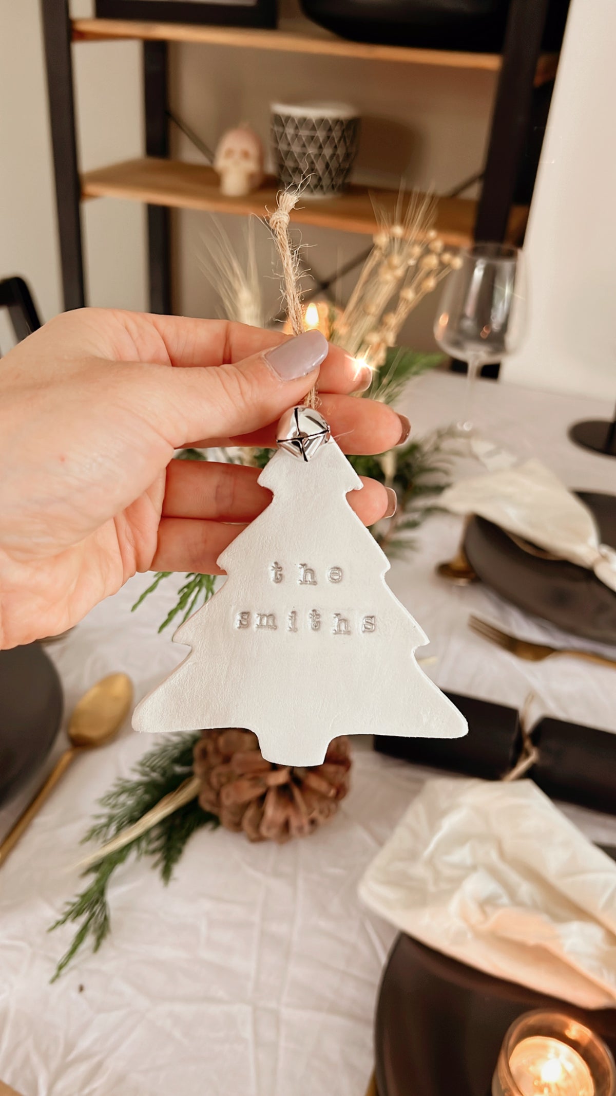 Personalised Christmas Tree Decoration Clay Bauble