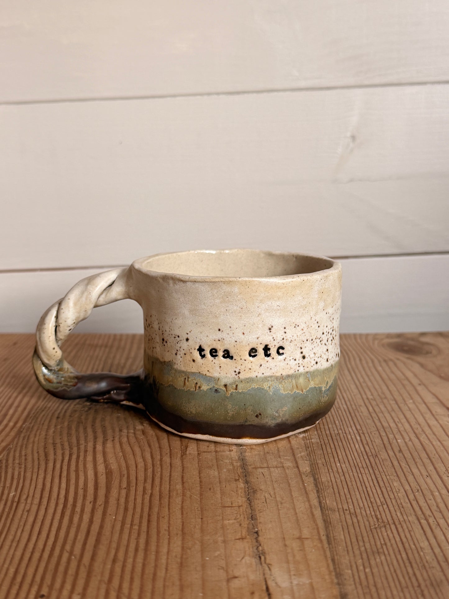 Ceramic Mug Tea etc Twisted Handle
