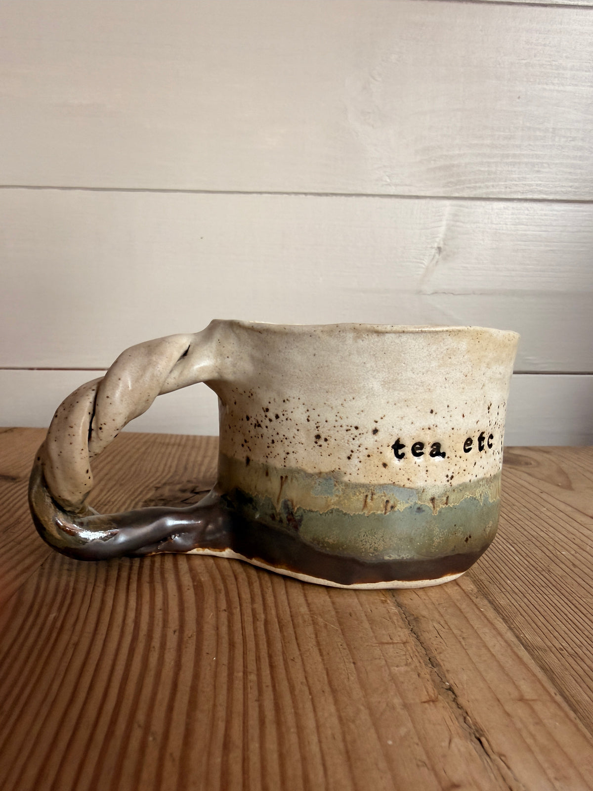 Ceramic Mug Tea etc Twisted Handle