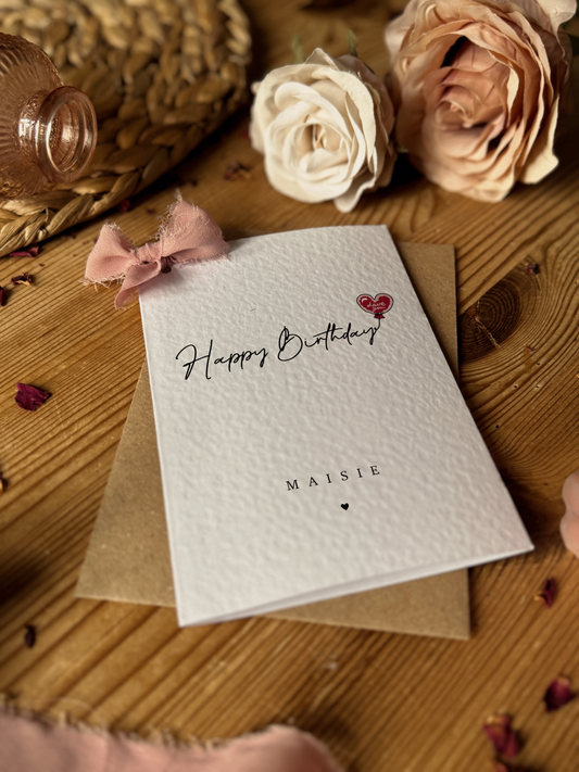 Heart Balloon Birthday Card