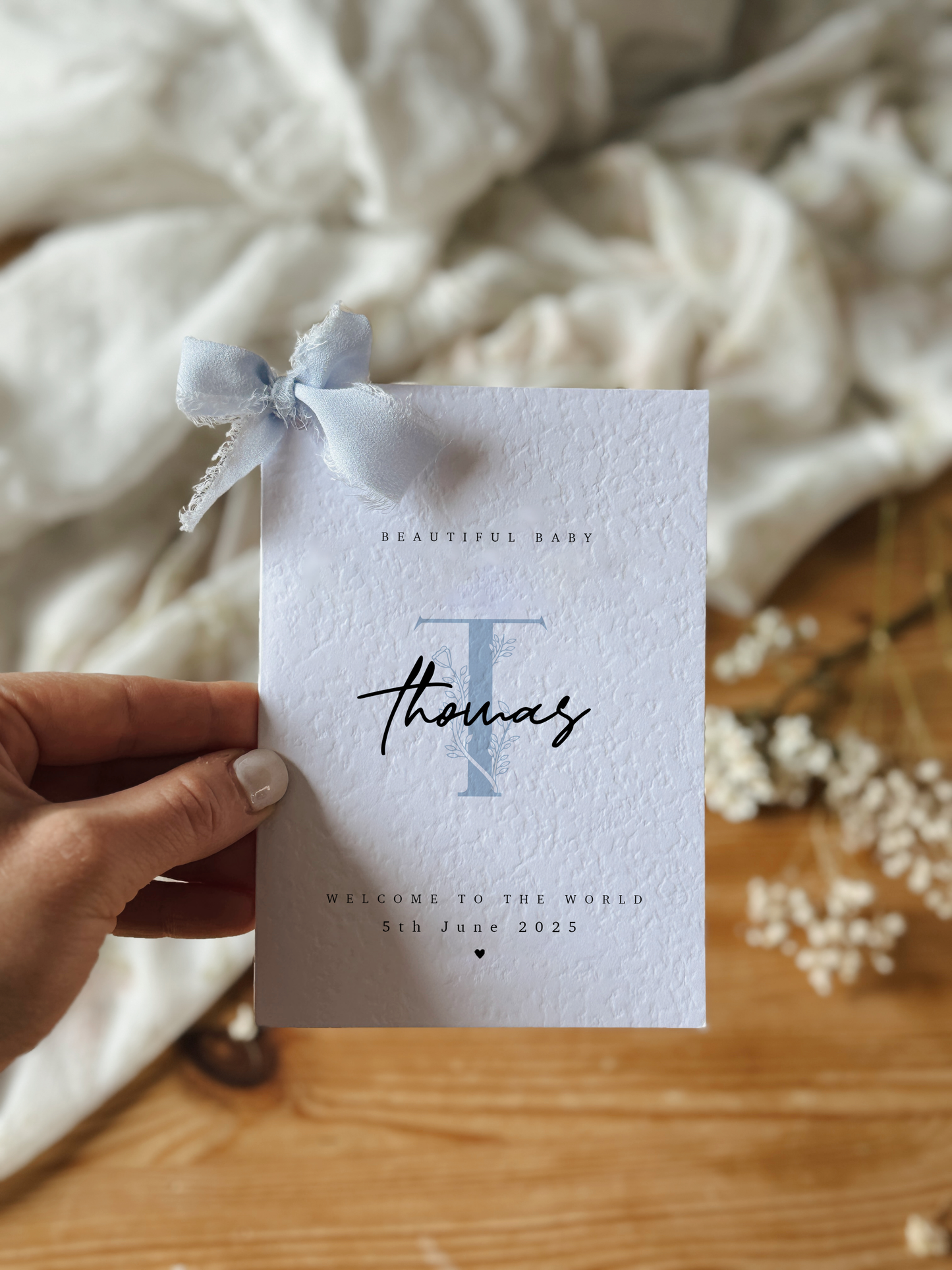 Personalised New Baby Boy Card