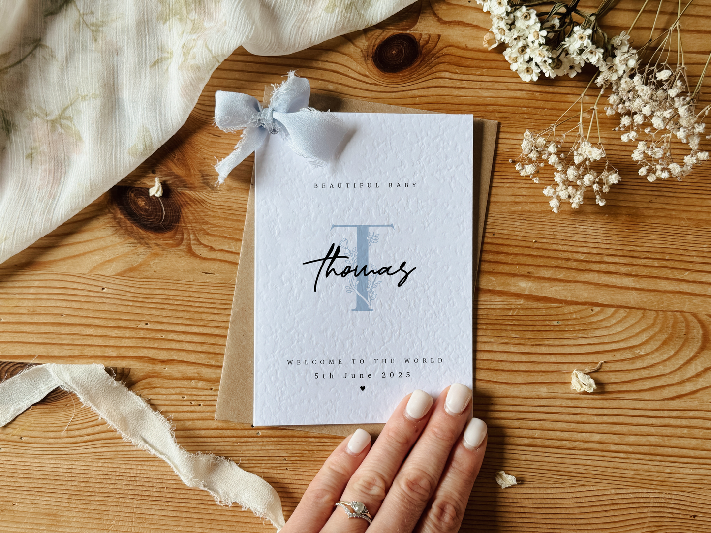 Personalised New Baby Boy Card