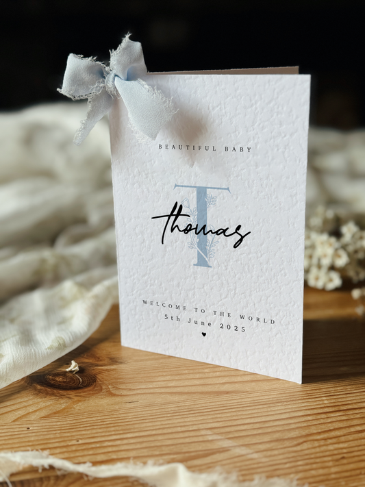 Personalised New Baby Boy Card