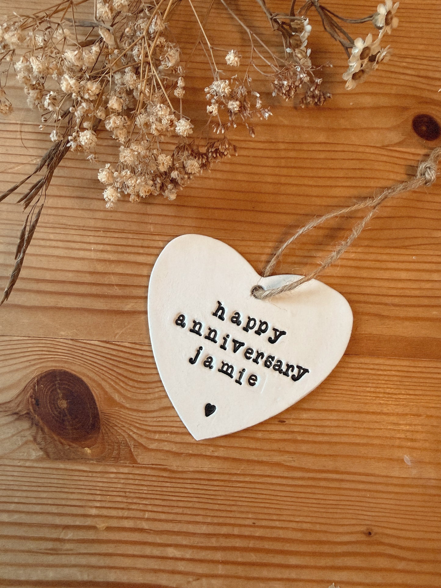 Anniversary Keepsake Plaque with Twine