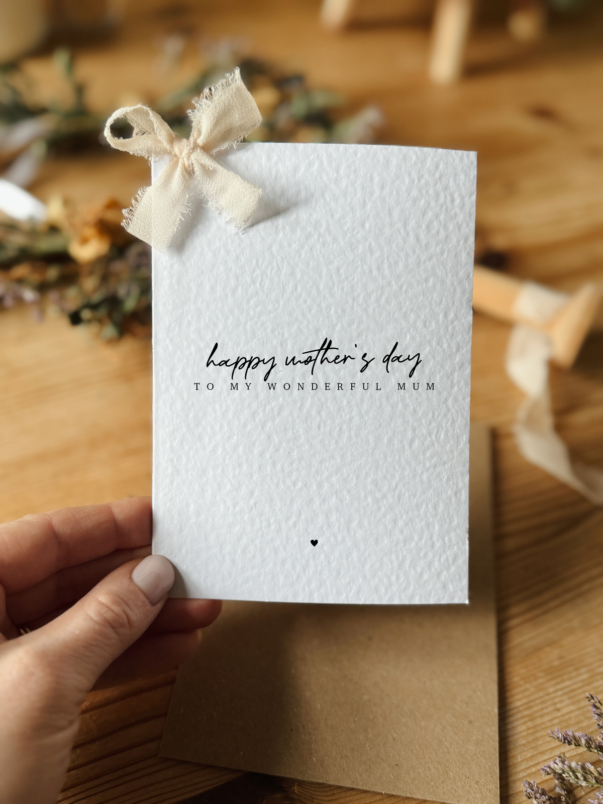 Personalised Mother's Day Card with Bow
