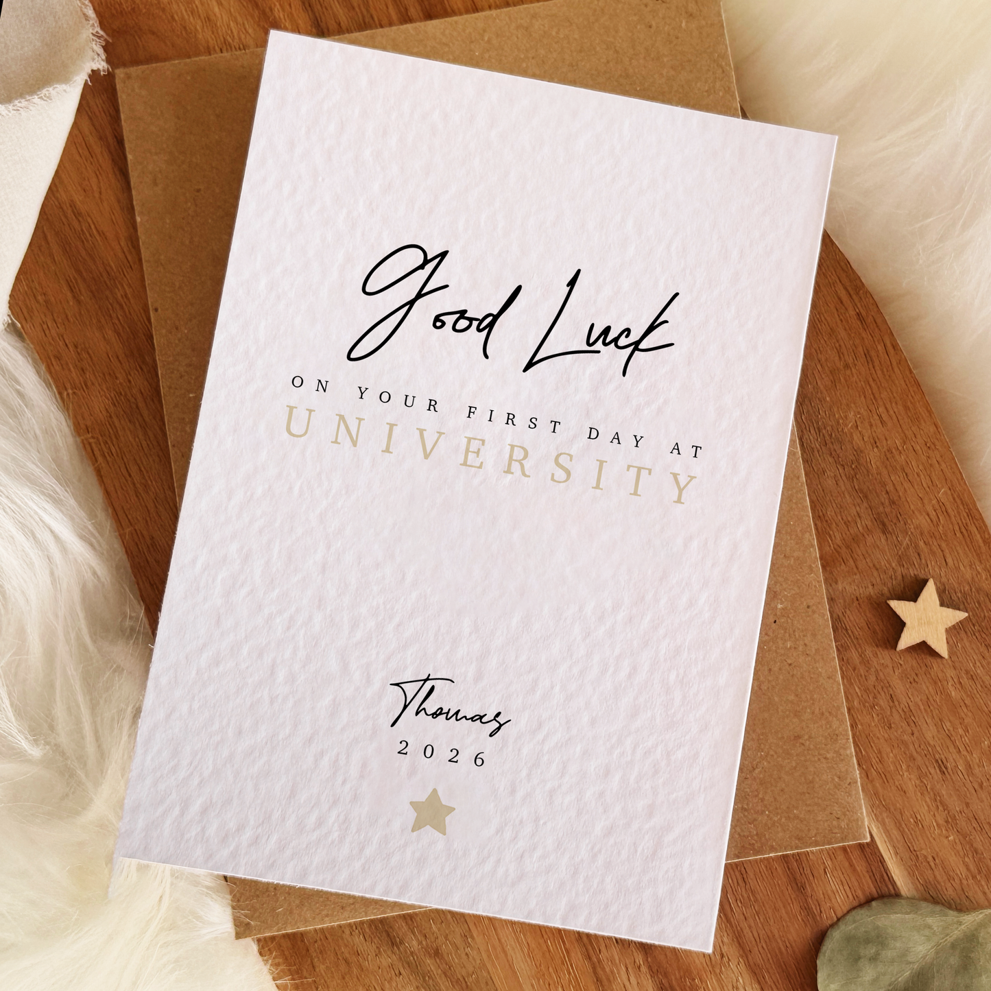 Personalised Good Luck at University Card