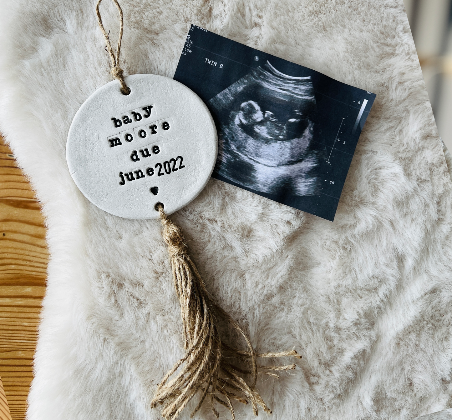 Personalised Baby Announcement Clay Keepsake