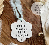 Personalised Clay Flower Girl Keepsake