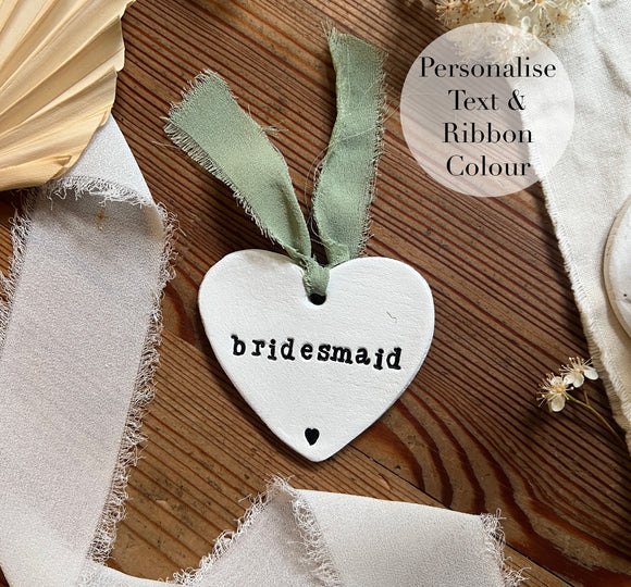 Personalised Clay Bridesmaid Keepsake