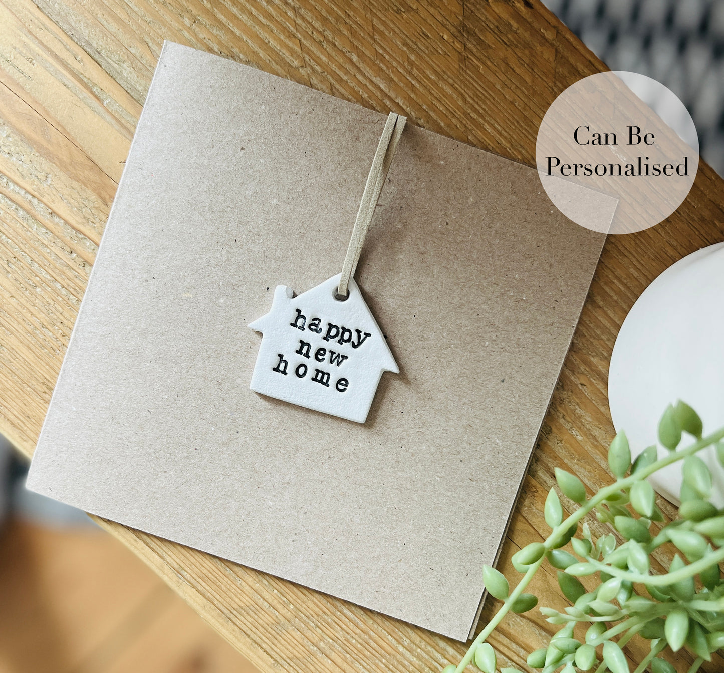 Personalised Clay Keepsake New Home Card
