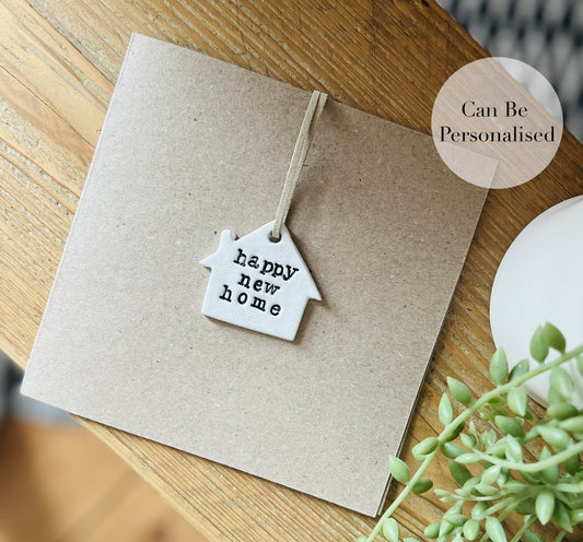 Personalised Clay Keepsake New Home Card