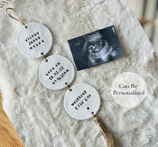 Personalised New Baby Wall Hanging