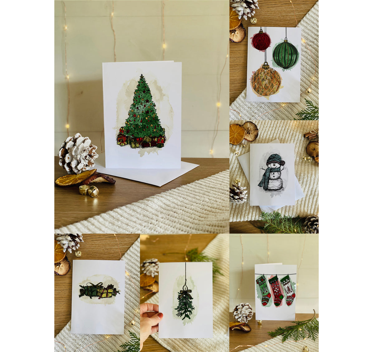 Classic Christmas Cards Pack, Festive Set