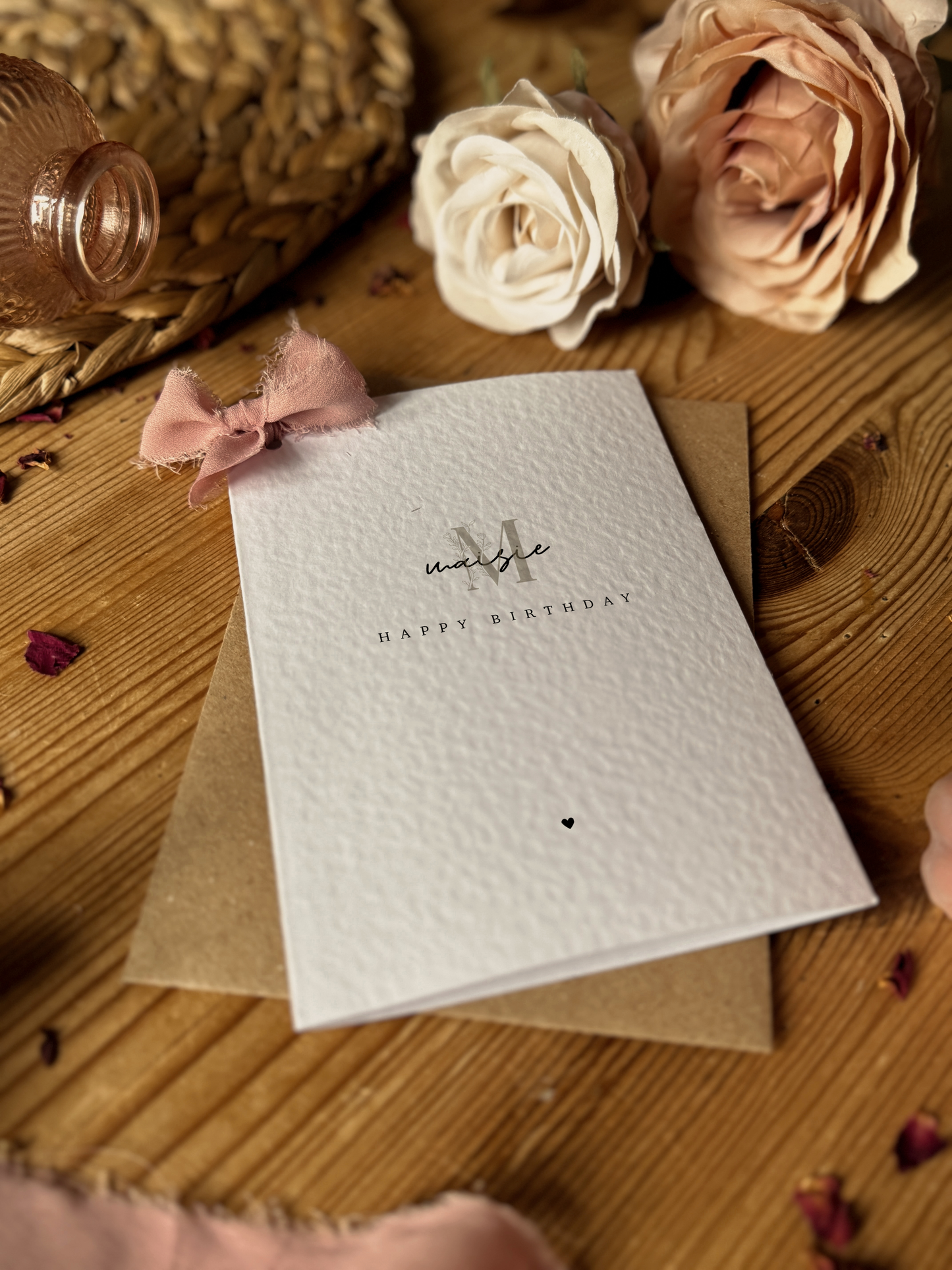 Floral Letter Birthday Card