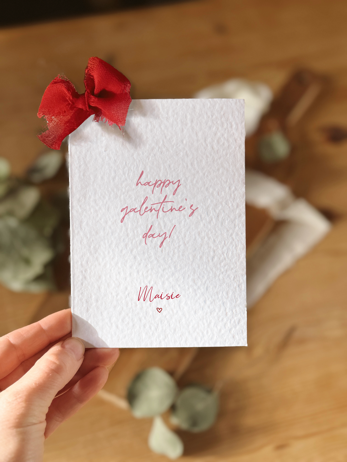 Personalised Galentine's Day Card with Bow
