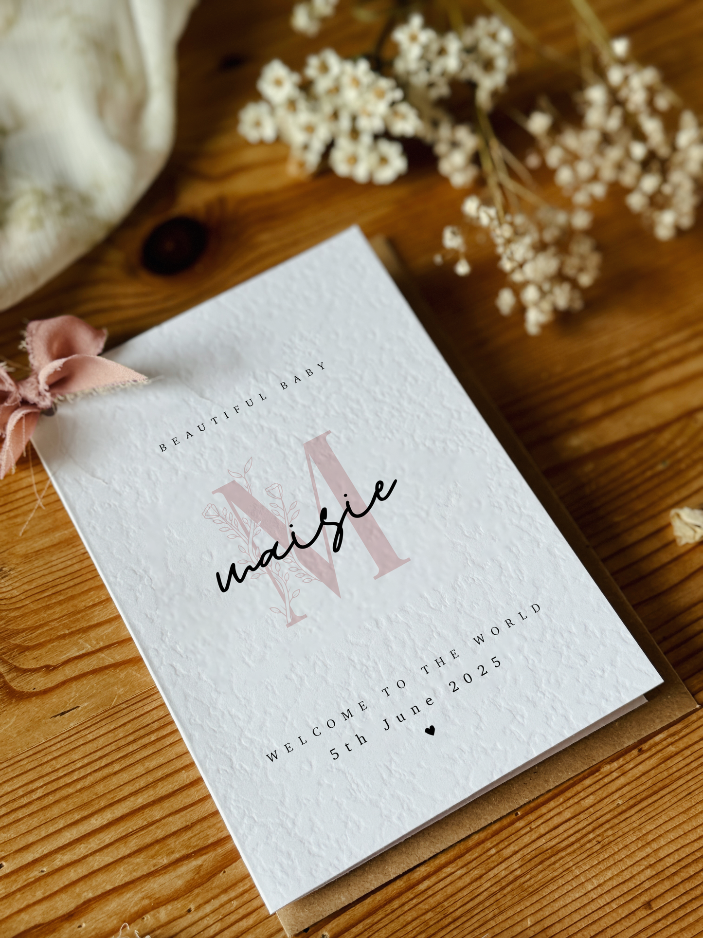 Personalised New Baby Girl Card
