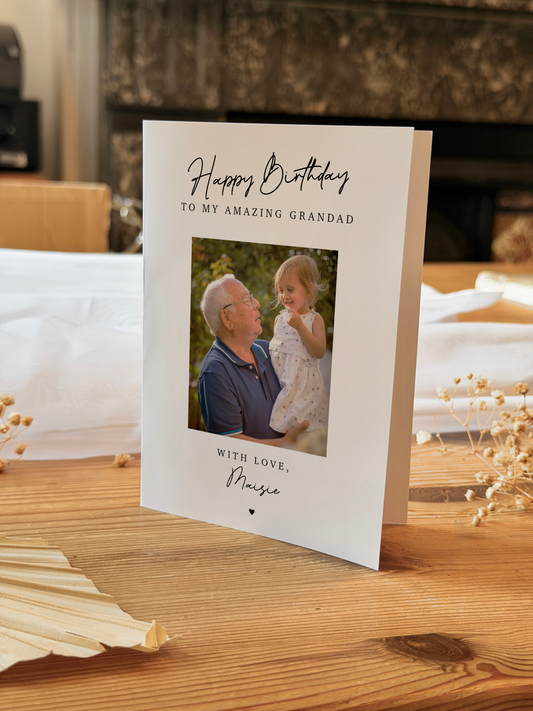Personalised Birthday Card for Grandad with Photo