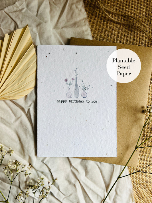 Happy Birthday Plantable Seed Card