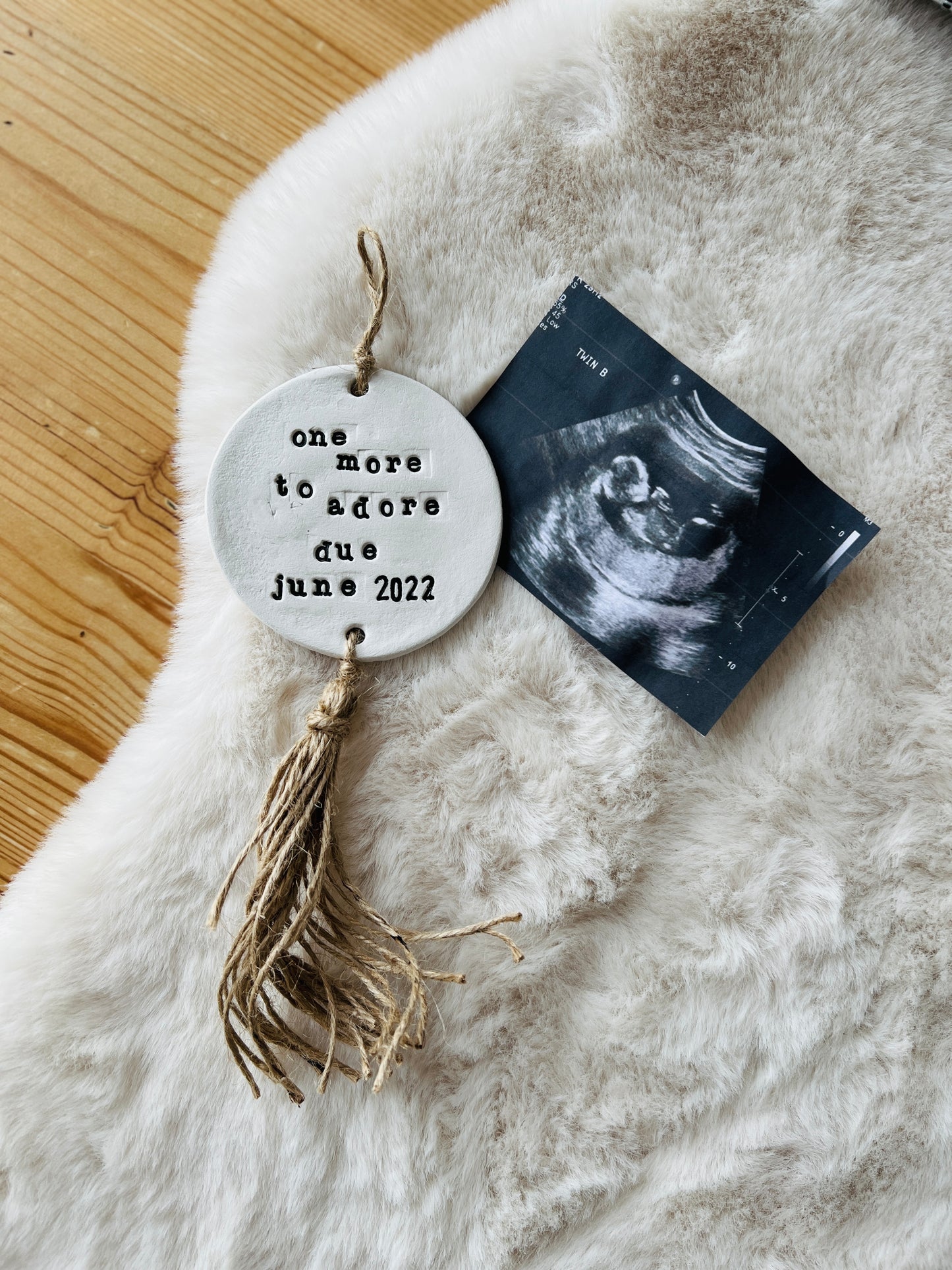 Personalised Baby Announcement Clay Keepsake