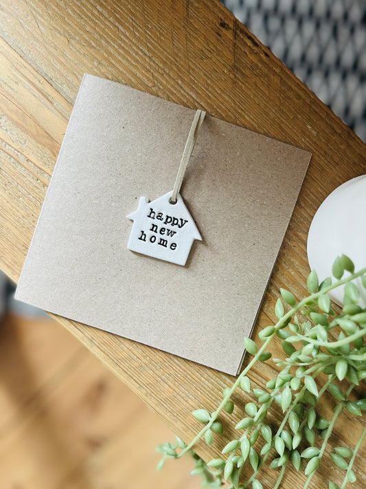 Personalised Clay Keepsake New Home Card