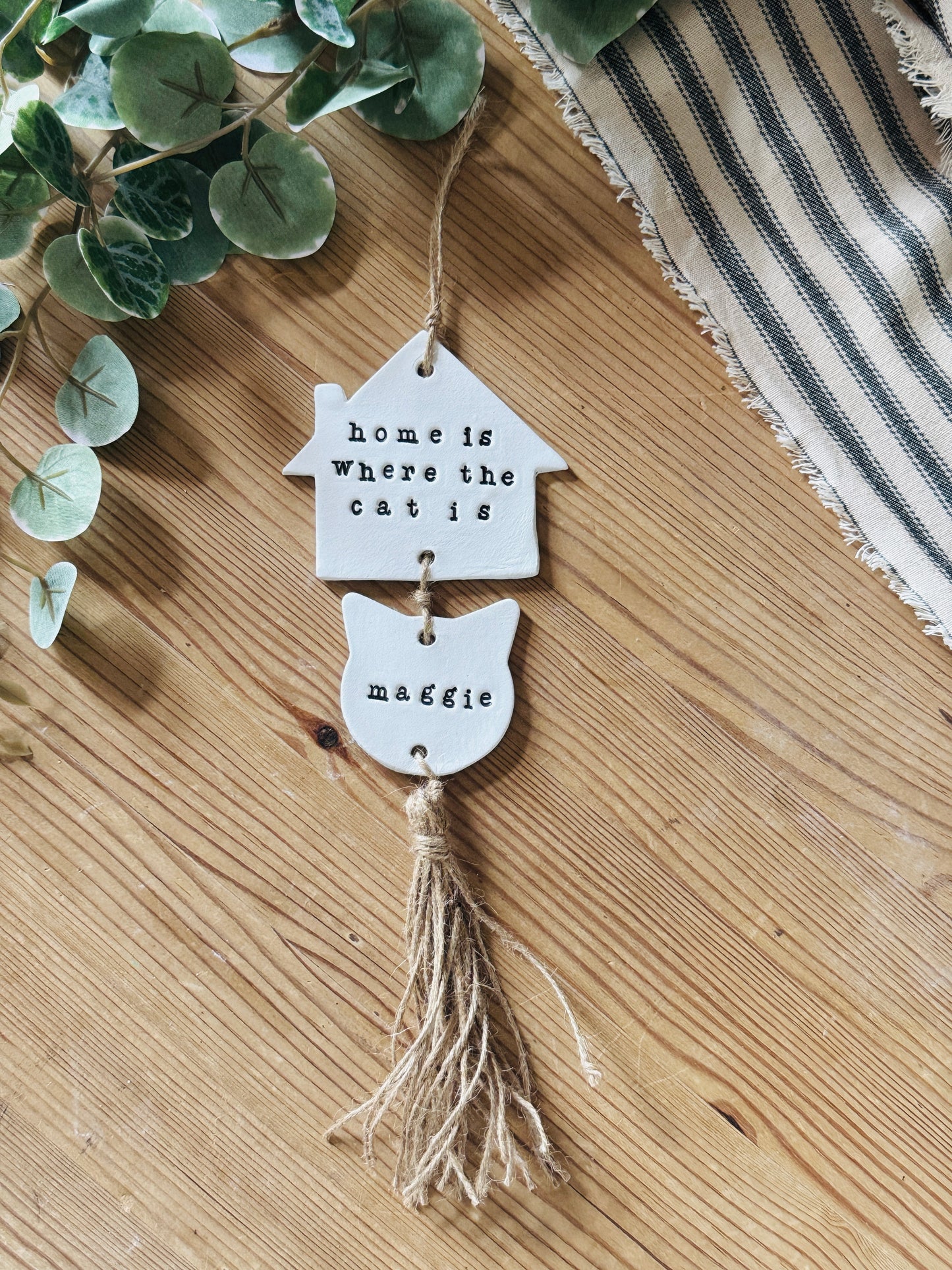 Personalised Pet Wall Hanging, Cat Lover Gift