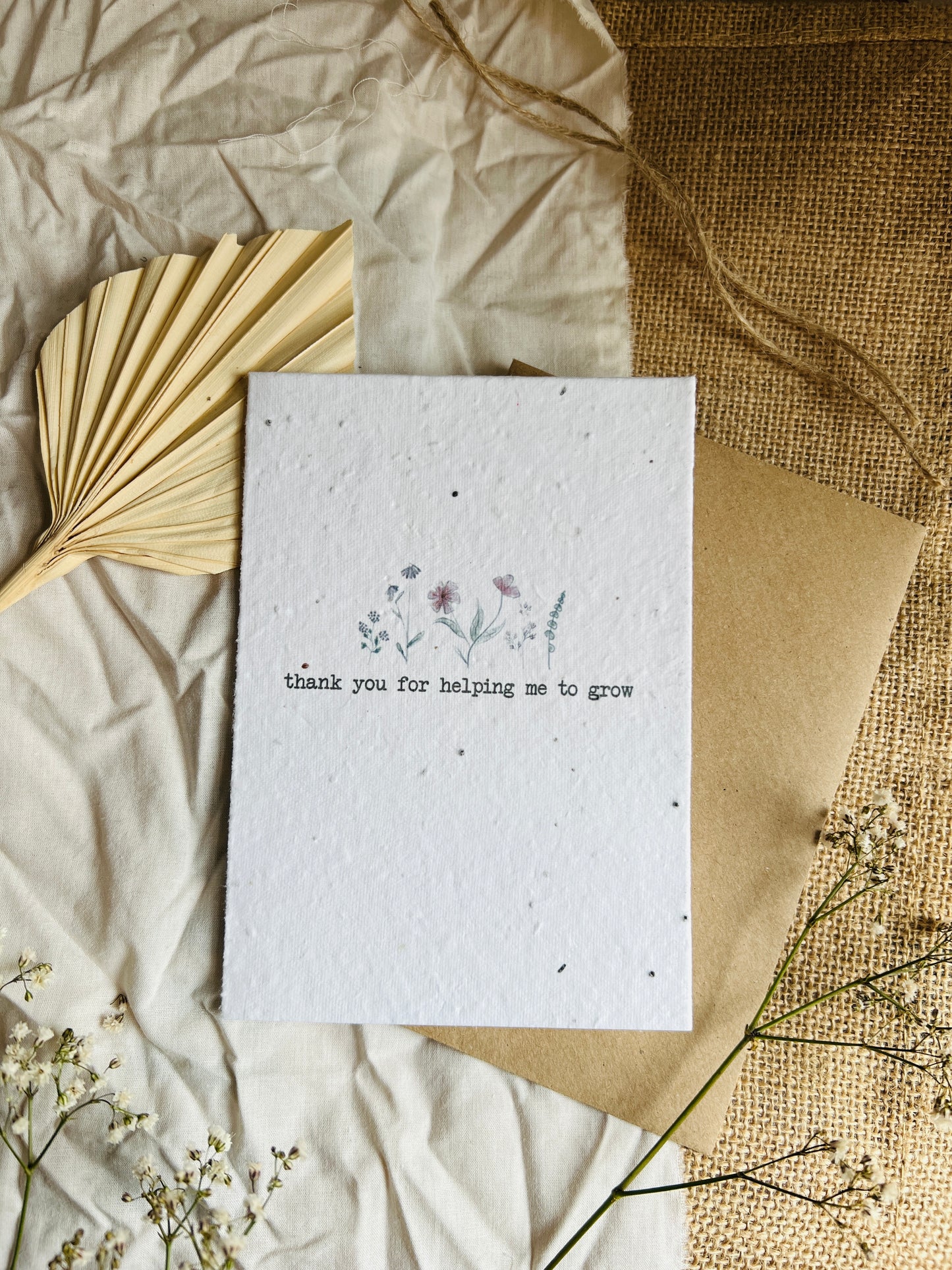 Thank You For Helping Me To Grow Plantable Seed Card