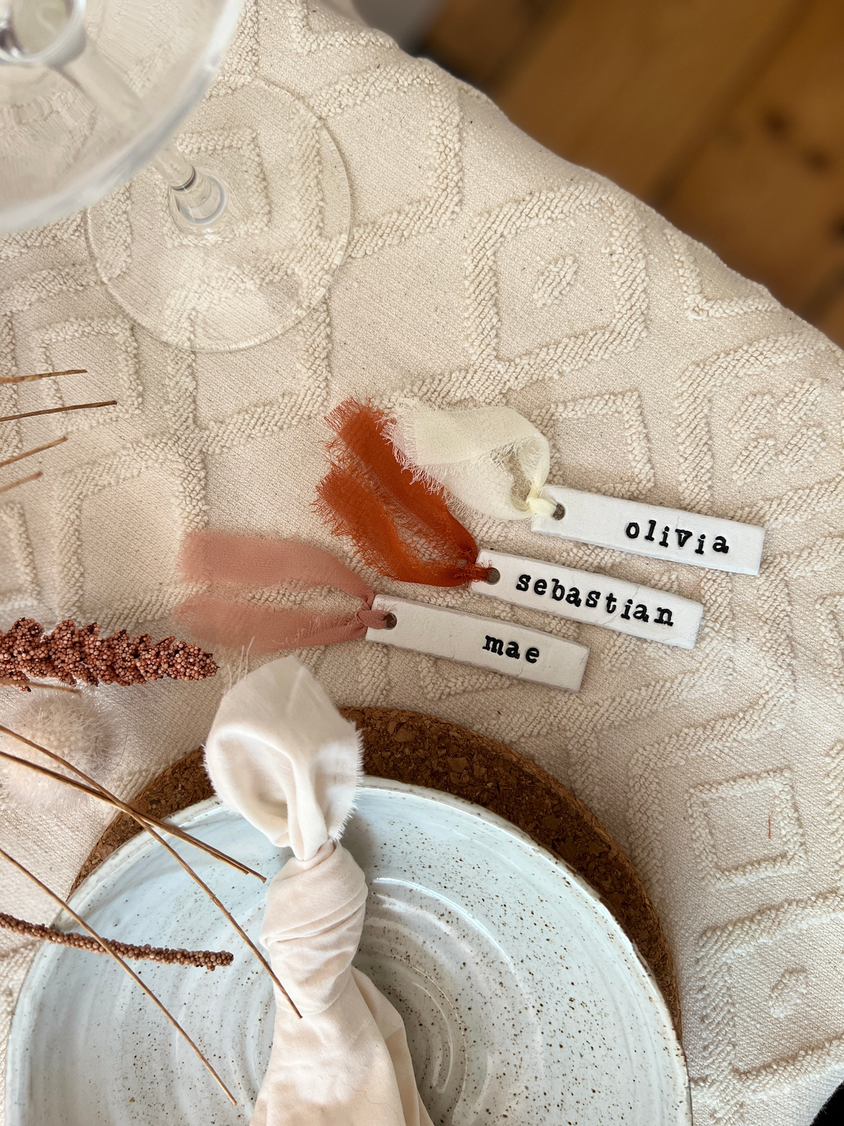 Personalised Clay Wedding Place Names