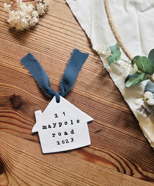 New Home Keepsake Plaque with Chiffon Ribbon