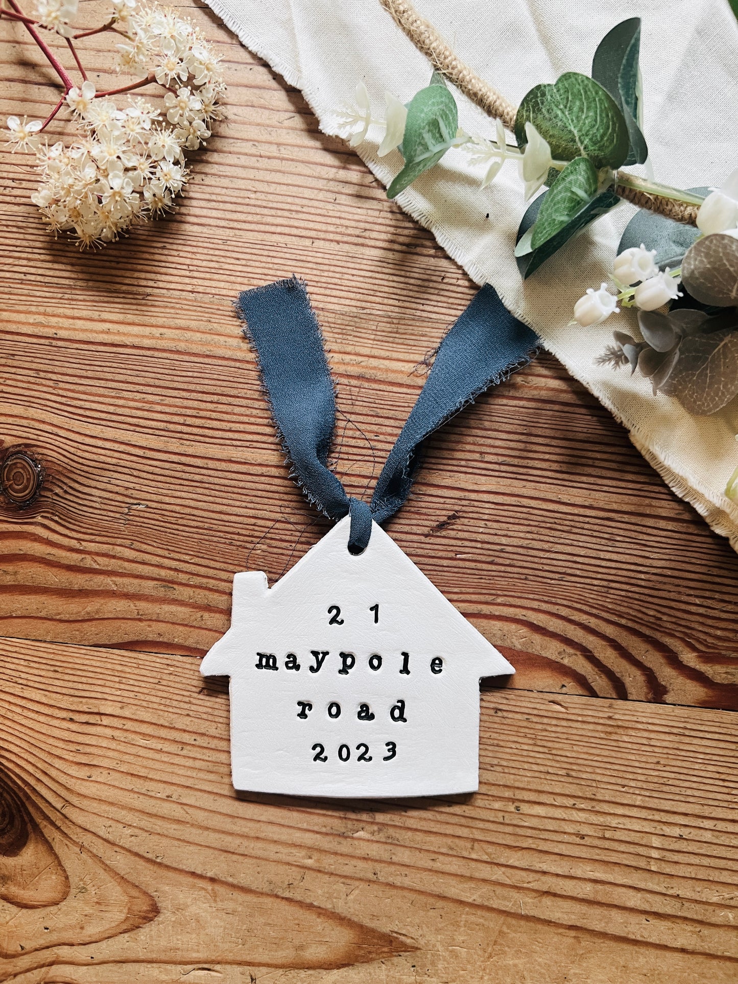 New Home Keepsake Plaque with Chiffon Ribbon