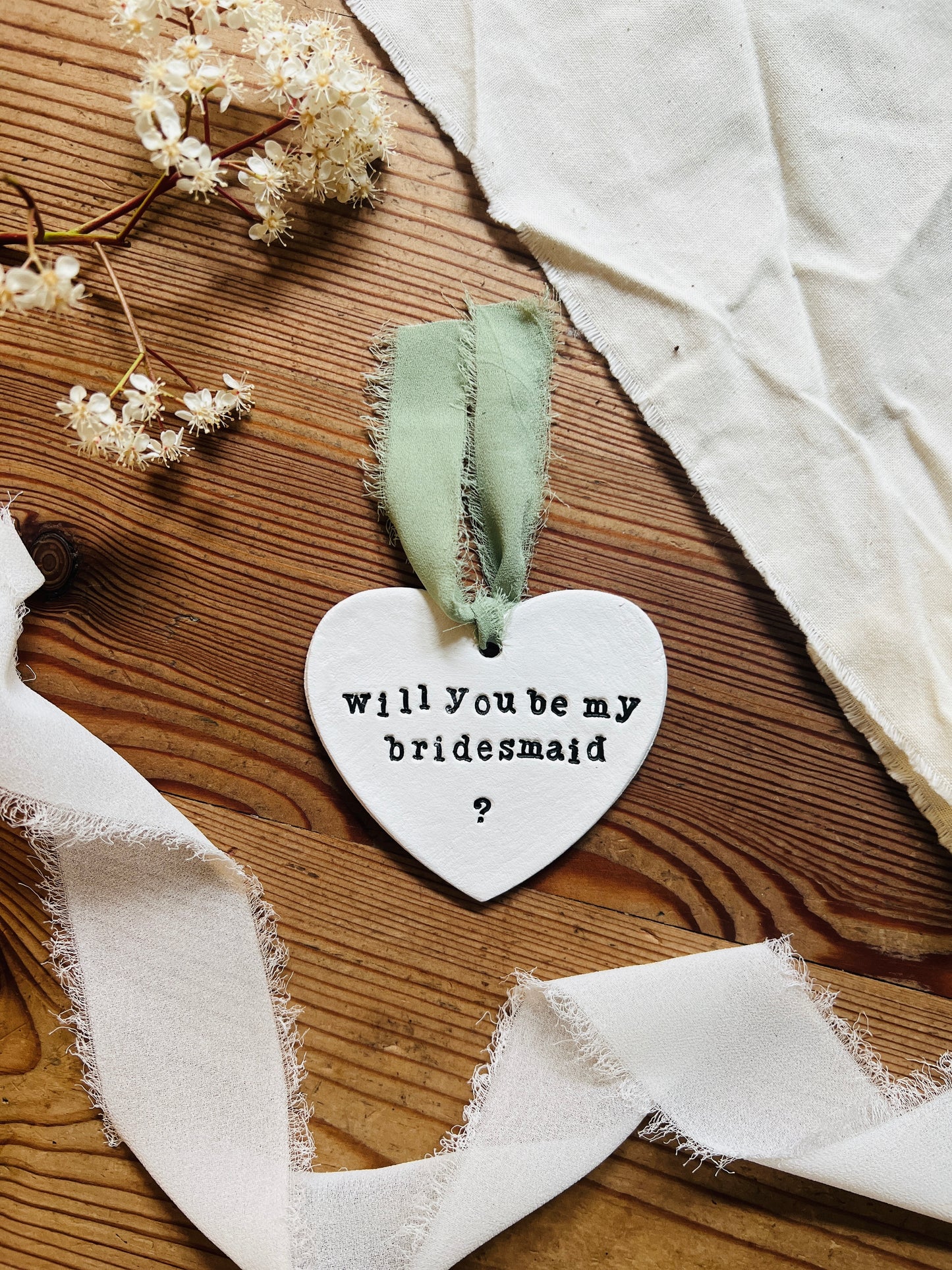 Personalised Clay Bridesmaid Proposal Keepsake, Bridal Party Gift