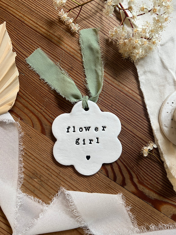 Personalised Clay Flower Girl Keepsake