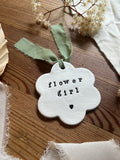 Personalised Clay Flower Girl Keepsake