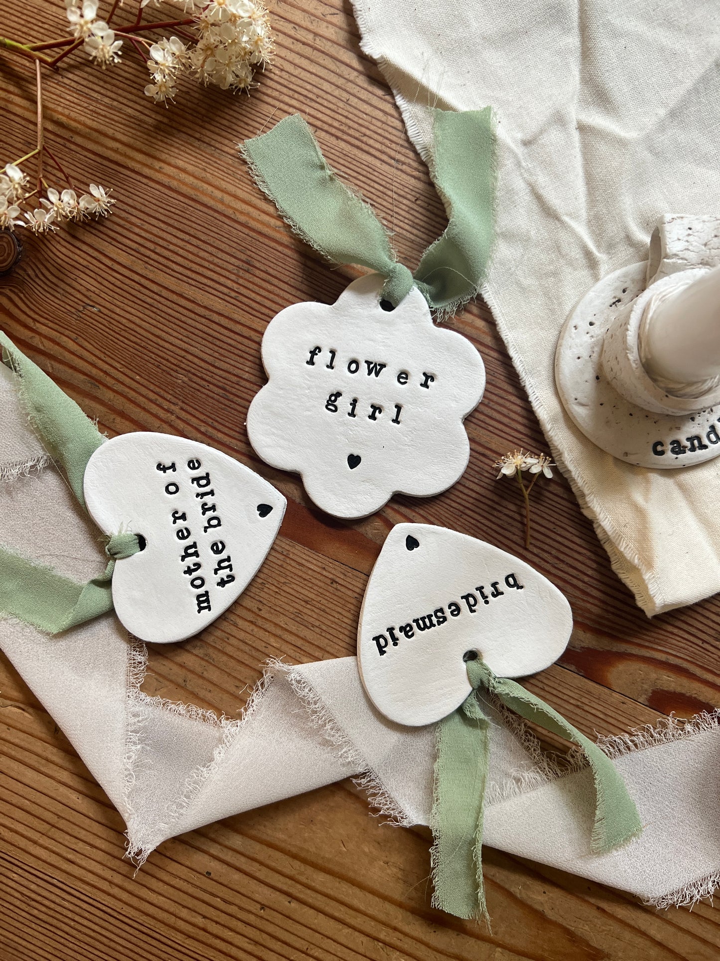 Personalised Clay Bridesmaid Keepsake, Bridal Party Gift