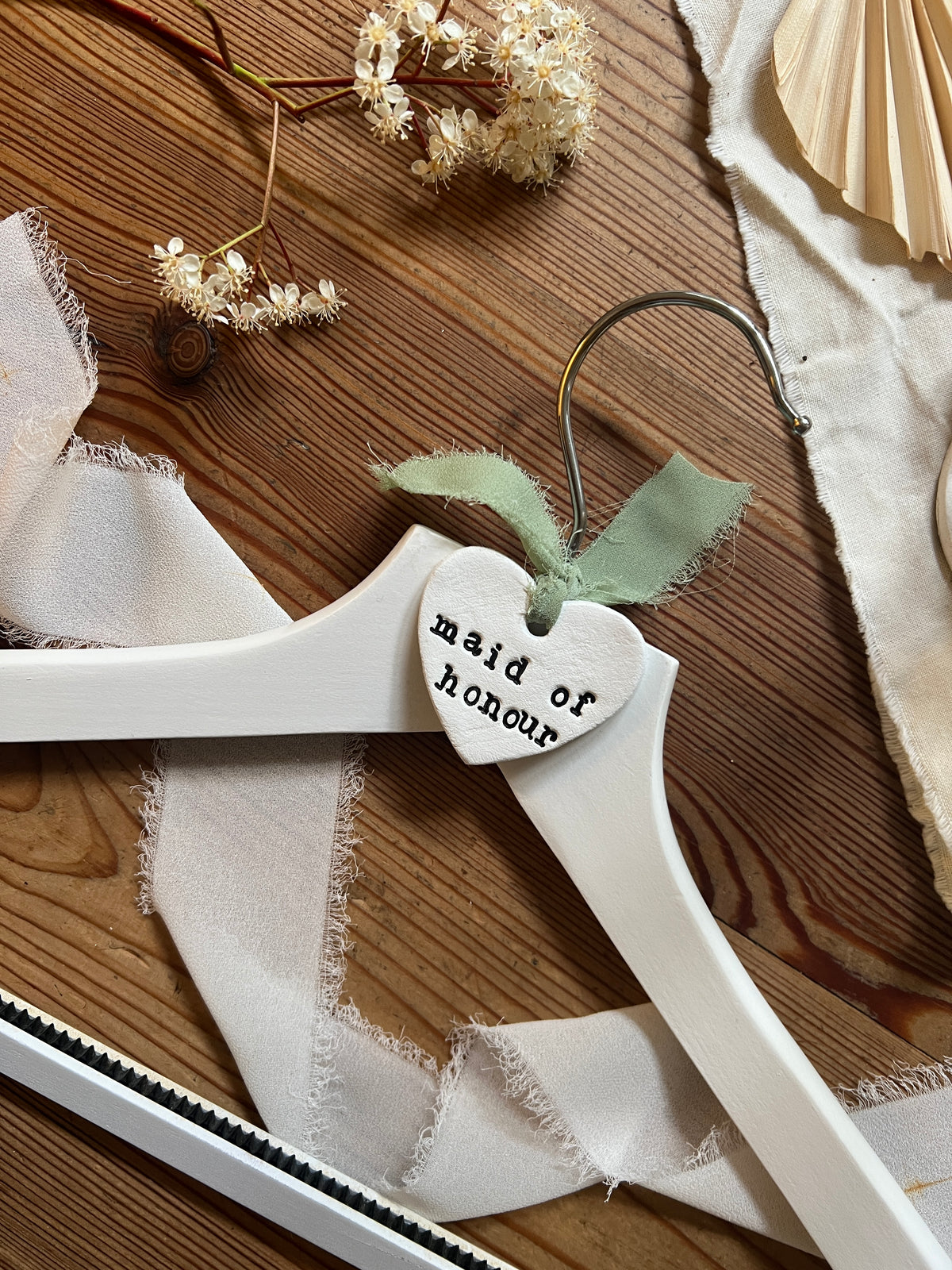 Personalised Clay Hanger Tag for Wedding Bridal Party