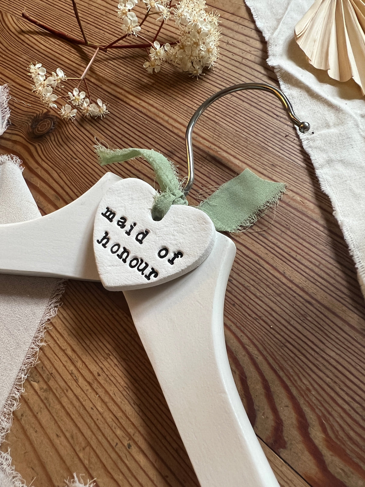 Personalised Clay Hanger Tag for Wedding Bridal Party