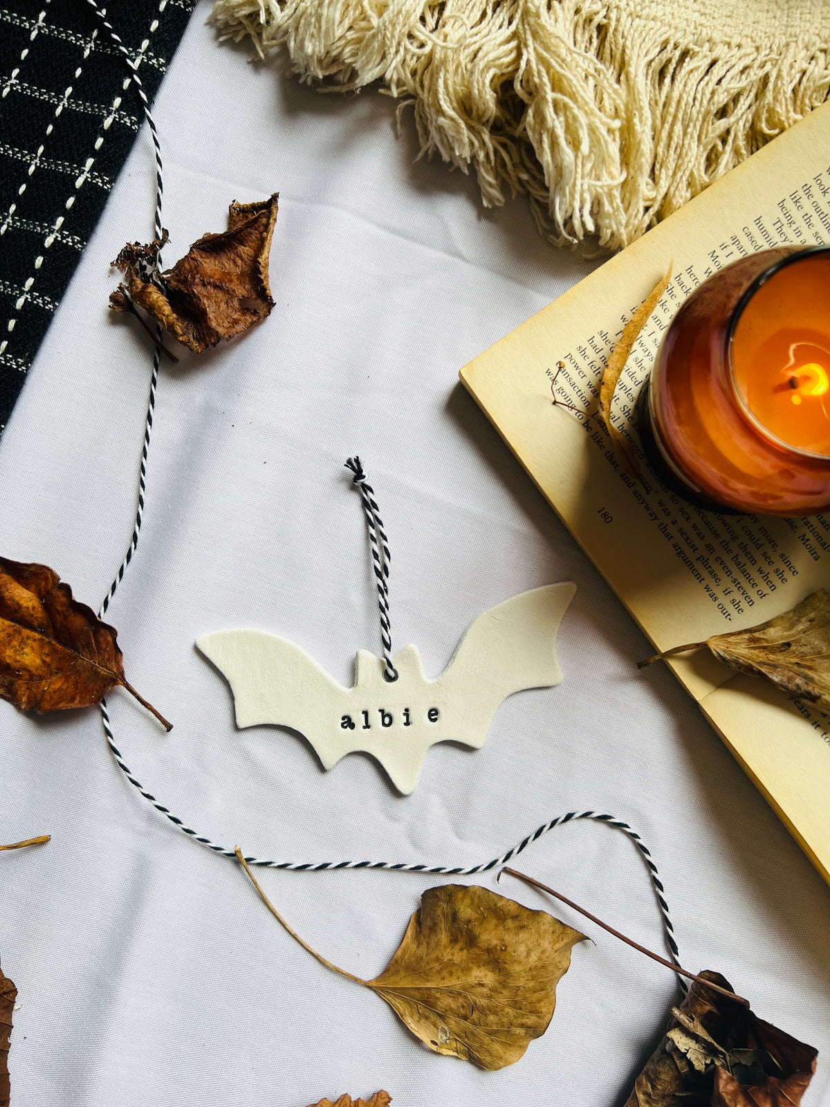 Personalised Halloween Bat Keepsake, Boo Basket Name Tag