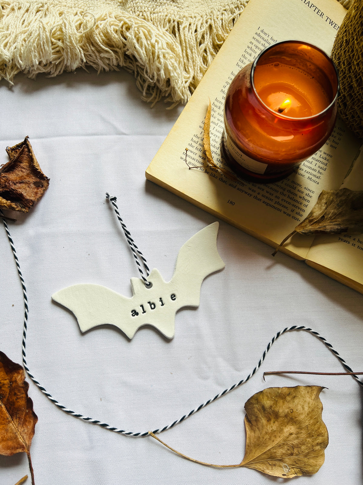 Personalised Halloween Bat Keepsake, Boo Basket Name Tag
