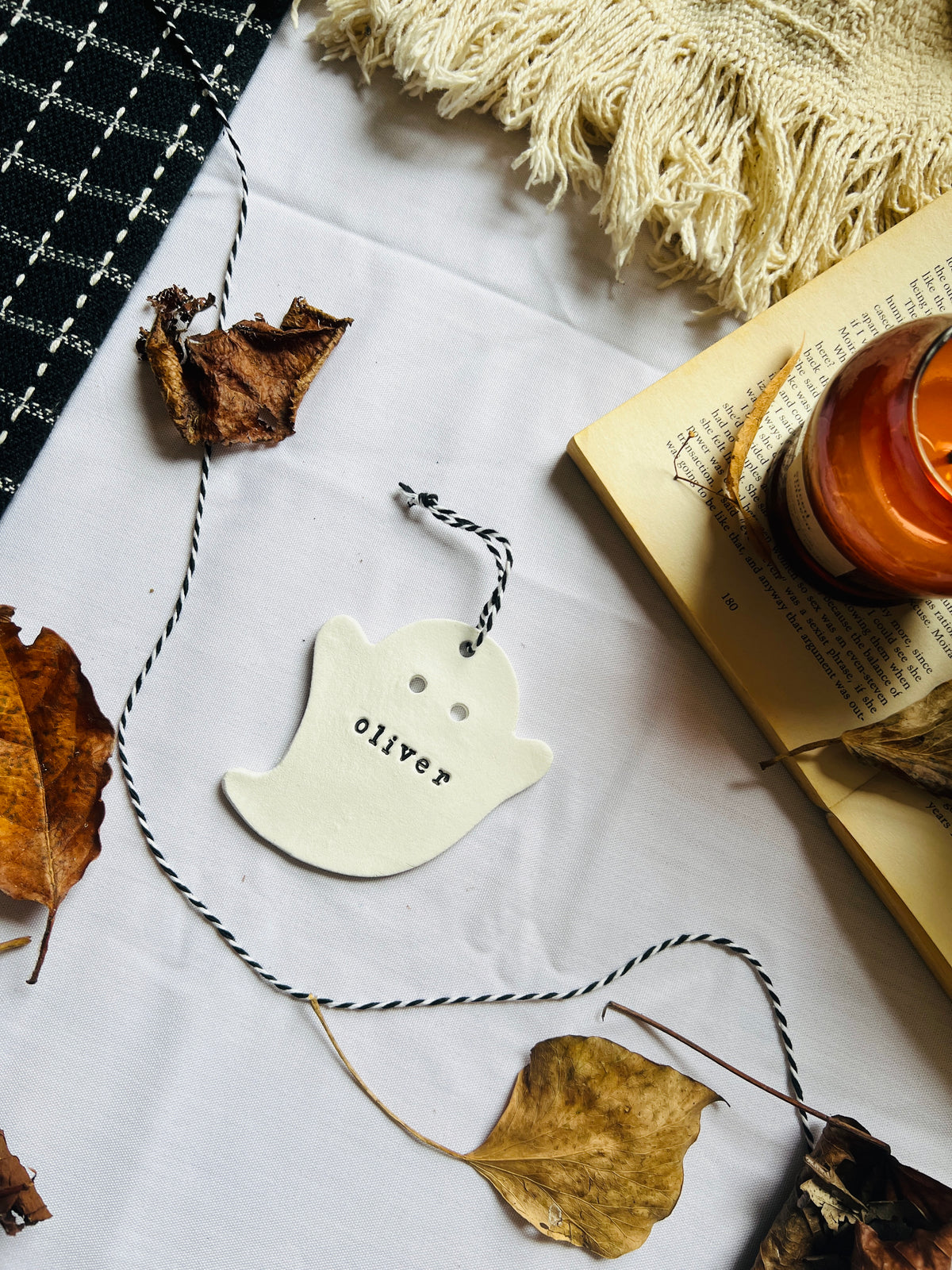 Personalised Halloween Ghost Keepsake, Boo Basket Name Tag