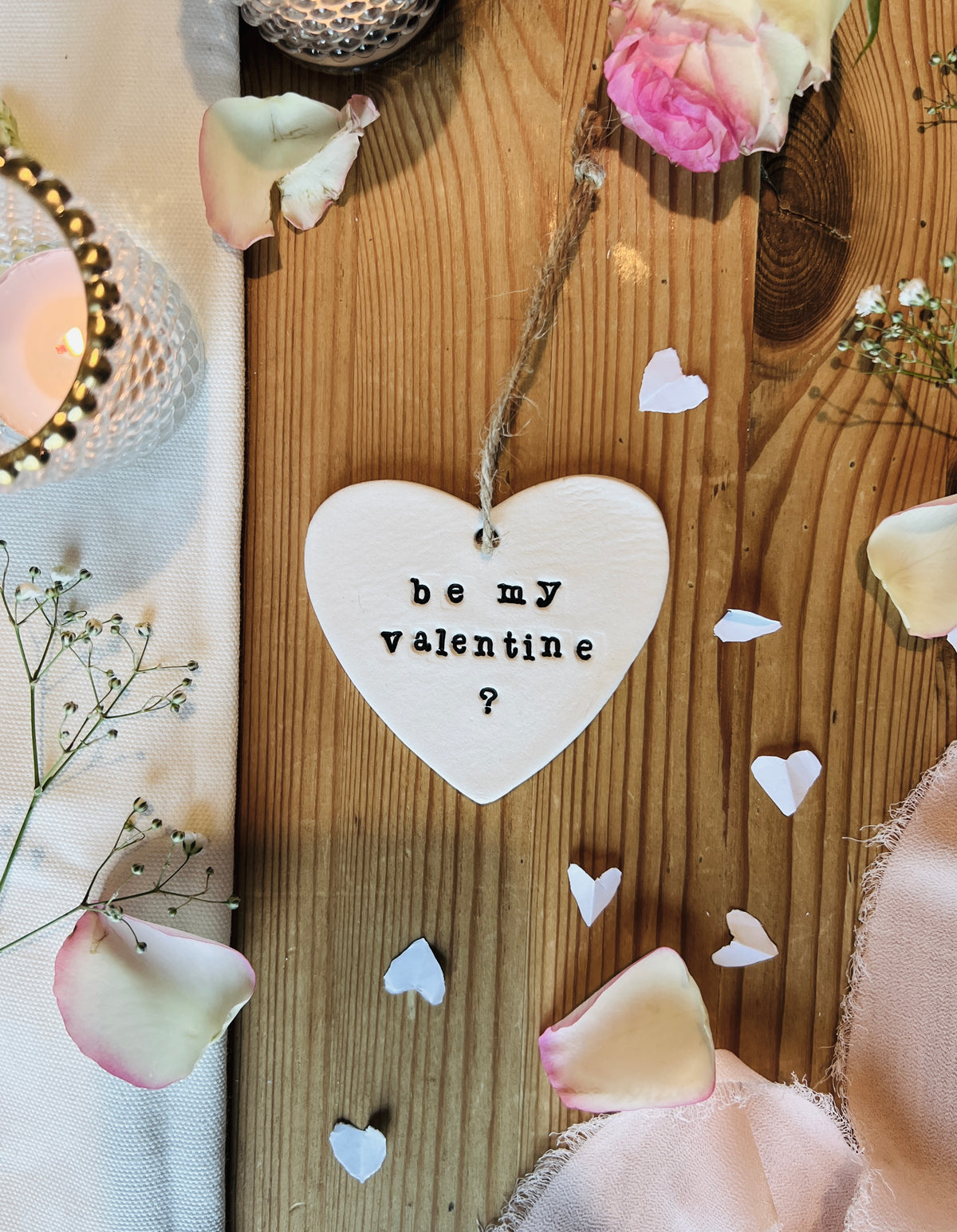 Personalised Valentine's Day Keepsake Plaque with Twine